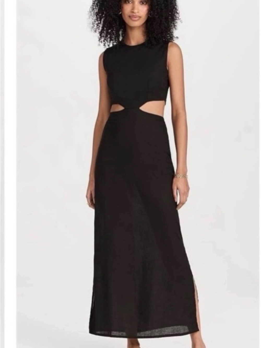 ASOS Black Sleeveless Maxi Dress with Waist Cutouts